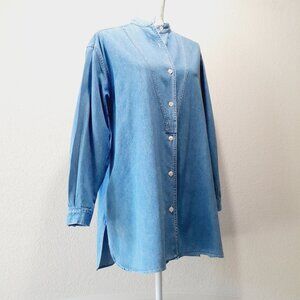 Neiman Marcus  Cotton  Denim Tunic Blouse